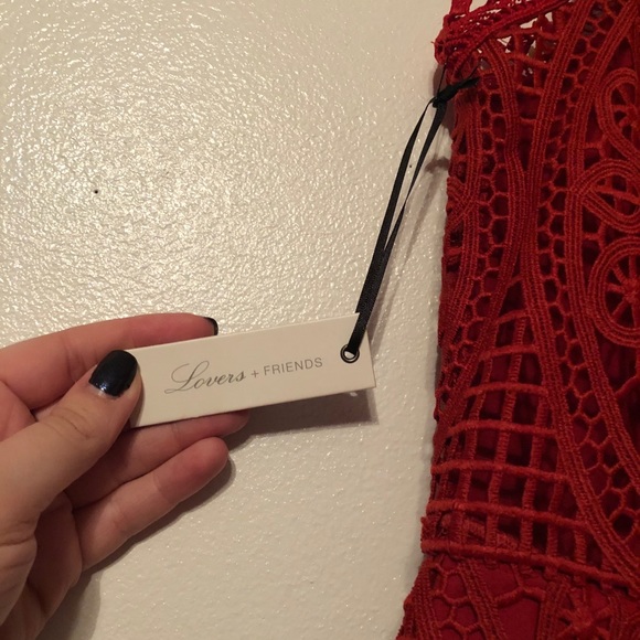 Lovers + Friends Blush Crochet Shift Dress, Red, Women's Medium NWT - Picture 12 of 15